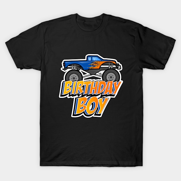 Birthday Boy Monster Truck T-Shirt by LetsBeginDesigns
